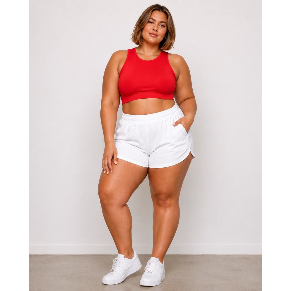 SKIMS Cotton Rib Super Crop Tank Ruby 3X
